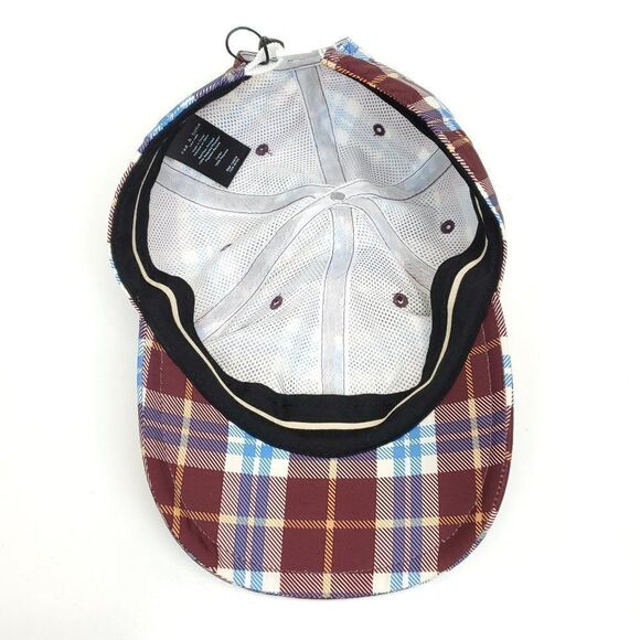 Rag & Bone Unisex Addison Baseball Cap in Burgundy Plaid - Picture 11 of 12